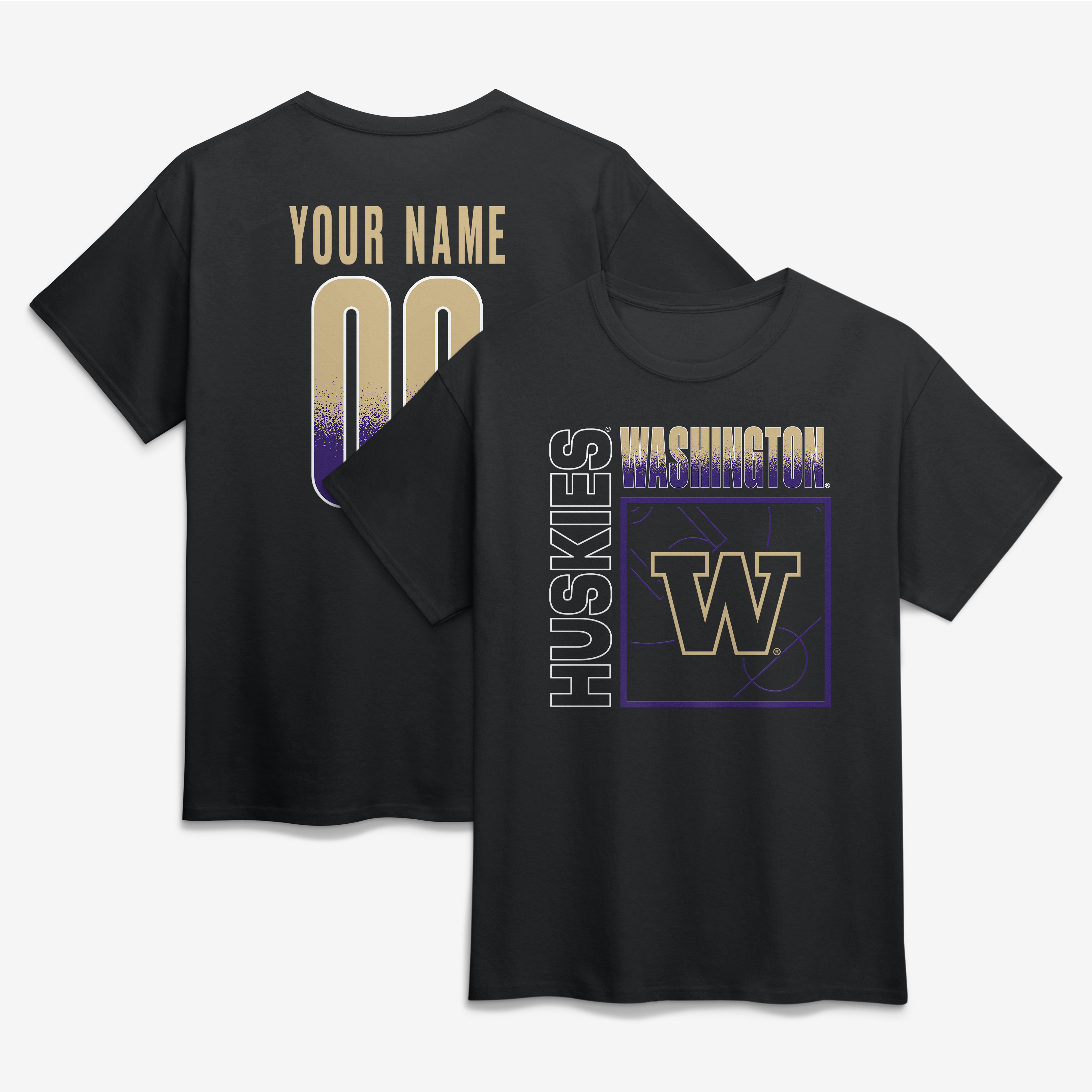 Men’s Black Washington Huskies Home Court Pop Personalized Any Name & Number T-Shirt Men’s Black Washington Huskies Home Court Pop Personalized Any Name & Number T-Shirt