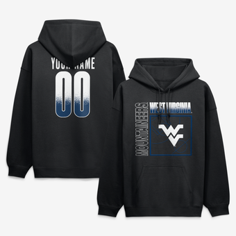 Men's Black West Virginia Mountaineers  Home Court Pop Personalized Any Name & Number Hoodie