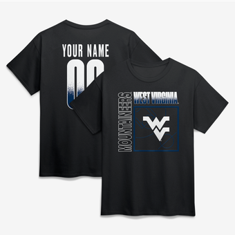 Men's Black West Virginia Mountaineers  Home Court Pop Personalized Any Name & Number T-Shirt