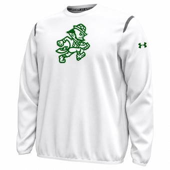 Men's Under Armour White Notre Dame Fighting Irish Wear Green Unstoppable Fleece Sweatshirt