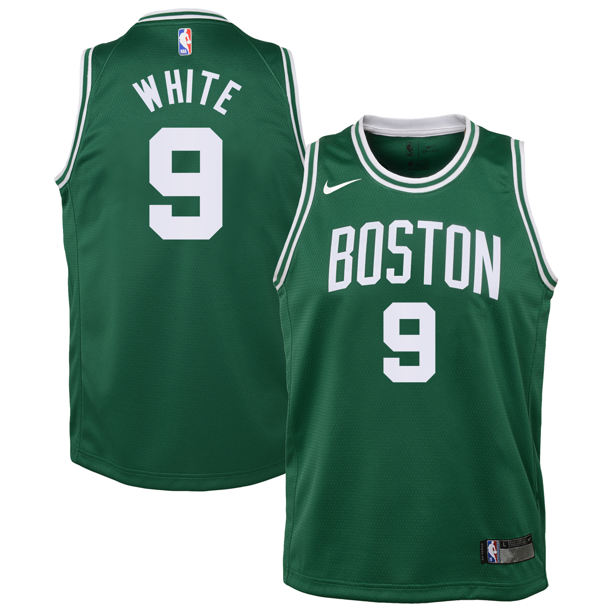 Camiseta Boston Celtics Nike Icon Edition Swingman - Verde Kelly - Derrick White - Juvenil