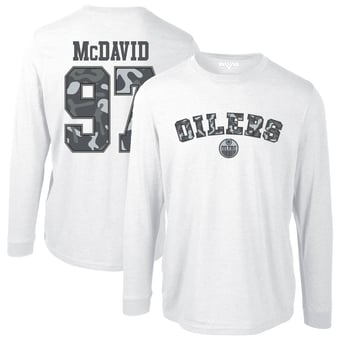 Men's Levelwear Connor McDavid White Edmonton Oilers Oscar Long Sleeve T-Shirt