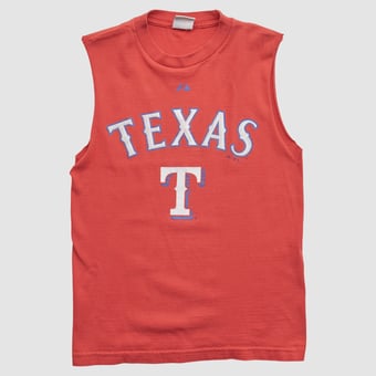 Texas Rangers Majestic 2000s Tank - Red - S by Fanatics Real Vintage