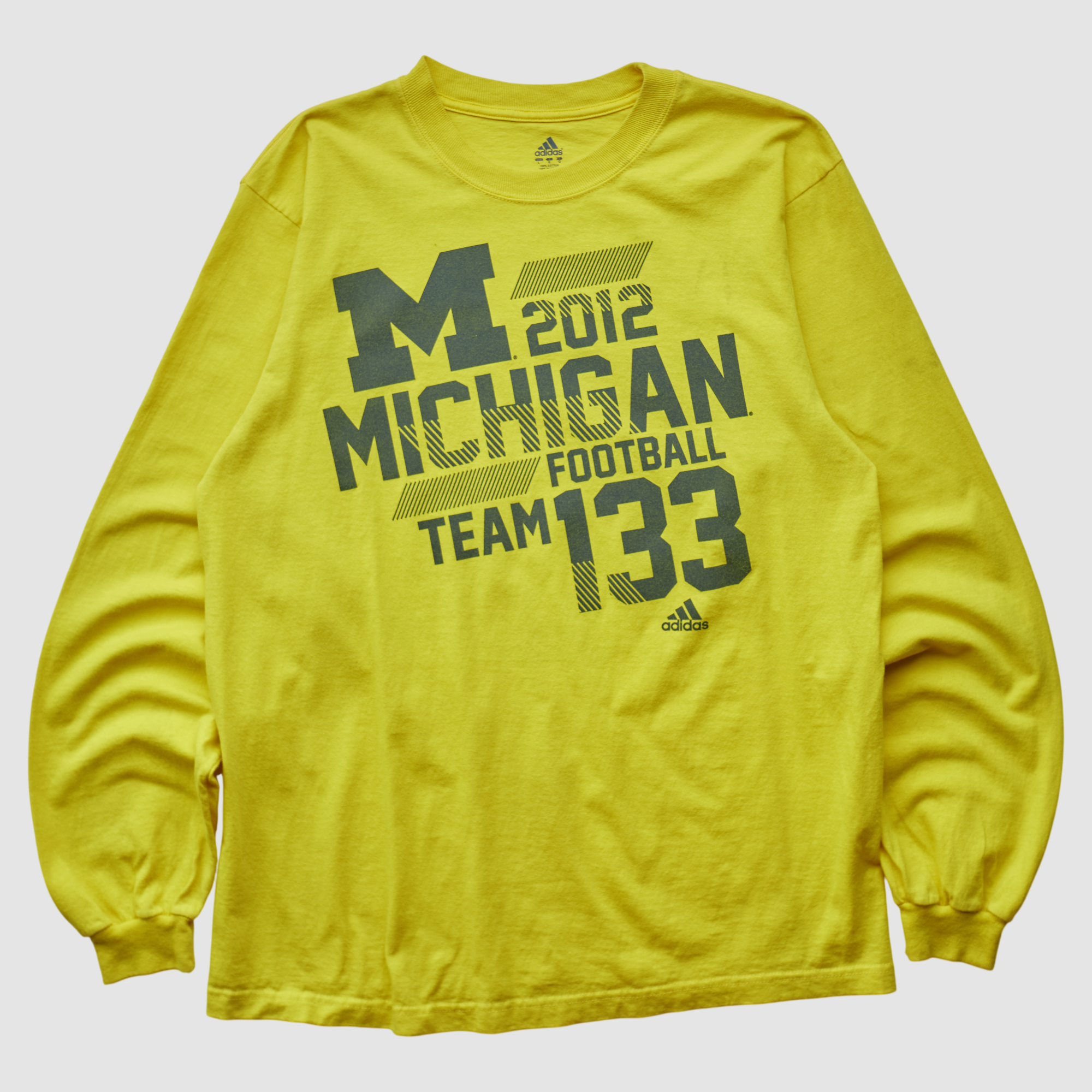 Michigan Wolverines Adidas 2012 Long Sleeve T-shirt - Yellow - M by Fanatics Real Vintage