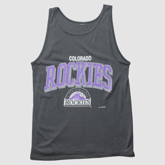 Colorado Rockies Logo 7 90s Tank - Charcoal - S by Fanatics Real Vintage