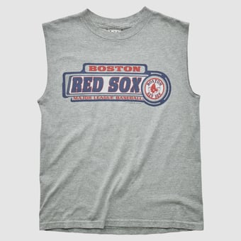 Boston Red Sox Lee Apparel 2000s Tank - Heather Gray - XS by Fanatics Real Vintage