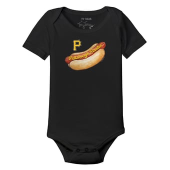 Infant Tiny Turnip Black Pittsburgh Pirates Hot Dog Bodysuit