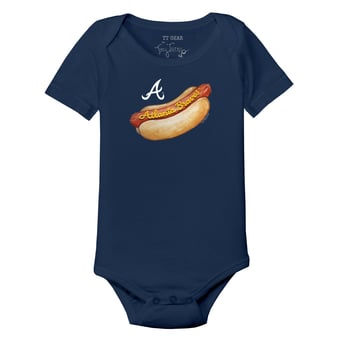Infant Tiny Turnip Navy Atlanta Braves Hot Dog Bodysuit