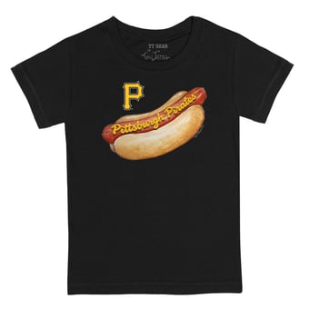 Infant Tiny Turnip Black Pittsburgh Pirates Hot Dog T-Shirt