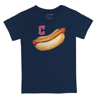 Infant Tiny Turnip Navy Cleveland Guardians Hot Dog T-Shirt