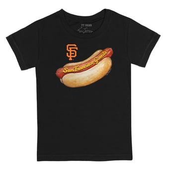 Toddler Tiny Turnip Black San Francisco Giants Hot Dog T-Shirt