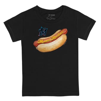 Toddler Tiny Turnip Black Miami Marlins Hot Dog T-Shirt