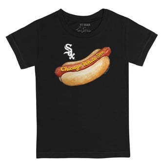 Toddler Tiny Turnip Black Chicago White Sox Hot Dog T-Shirt