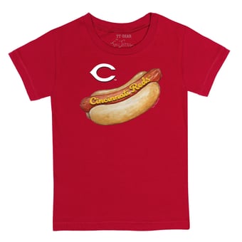 Youth Tiny Turnip Red Cincinnati Reds Hot Dog T-Shirt