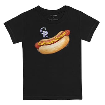 Youth Tiny Turnip Black Colorado Rockies Hot Dog T-Shirt
