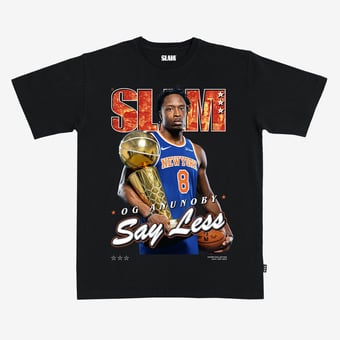 Unisex SLAM OG Anunoby Black New York Knicks 2026 NBA Finals Champions Cover T-Shirt