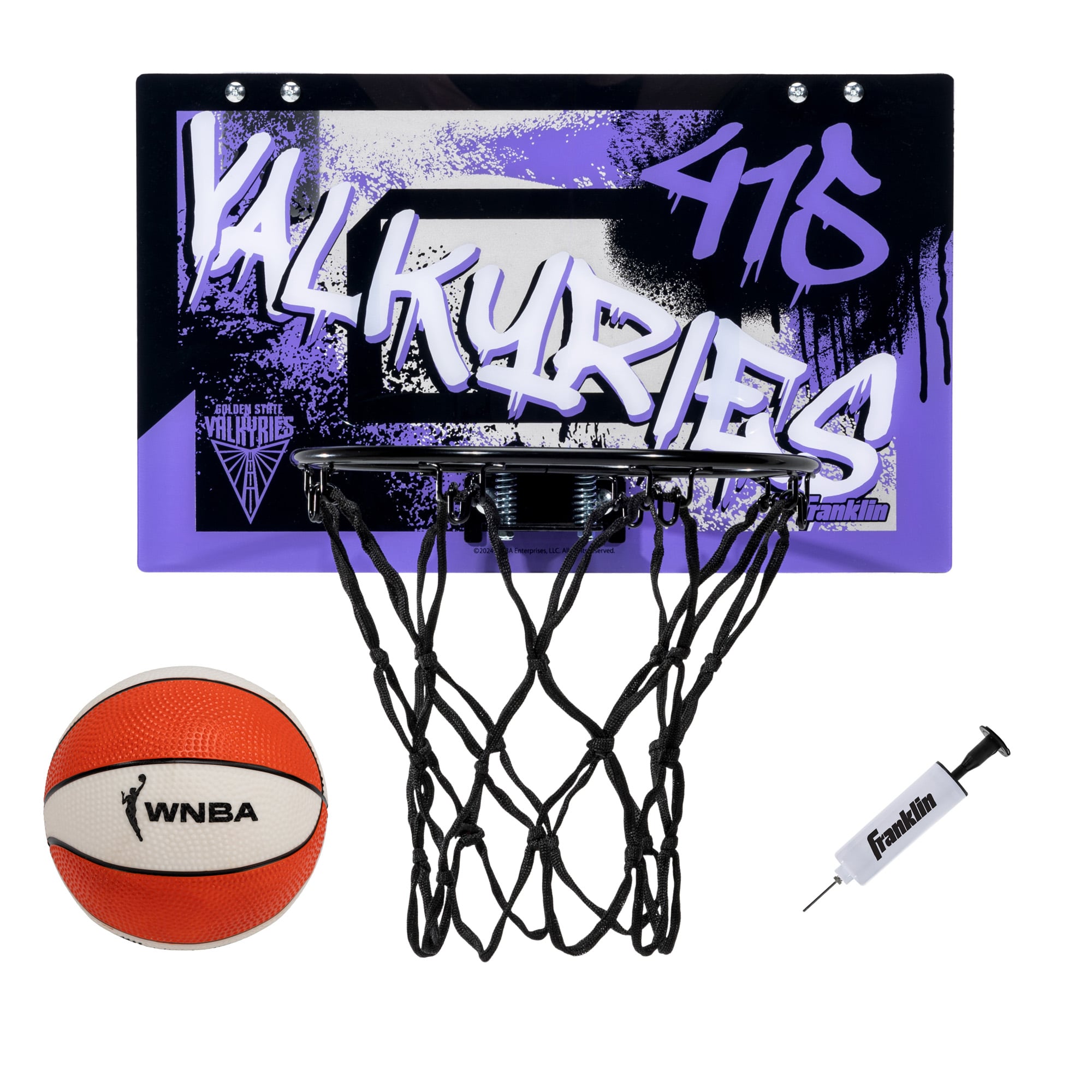 Franklin Sports Golden State Valkyries Over-the-Door Basketball Hoop Set