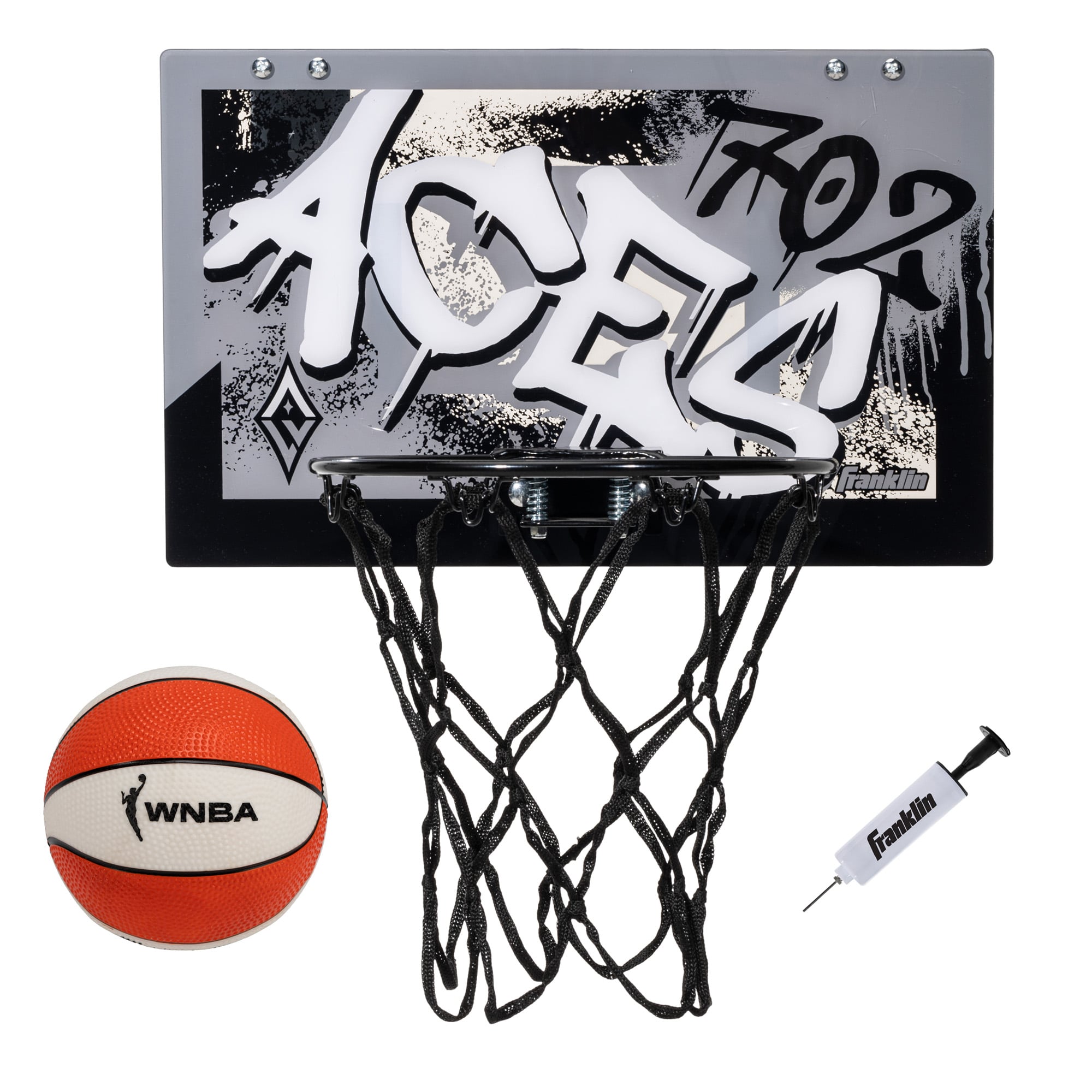 Franklin Sports Las Vegas Aces Over-the-Door Basketball Hoop Set