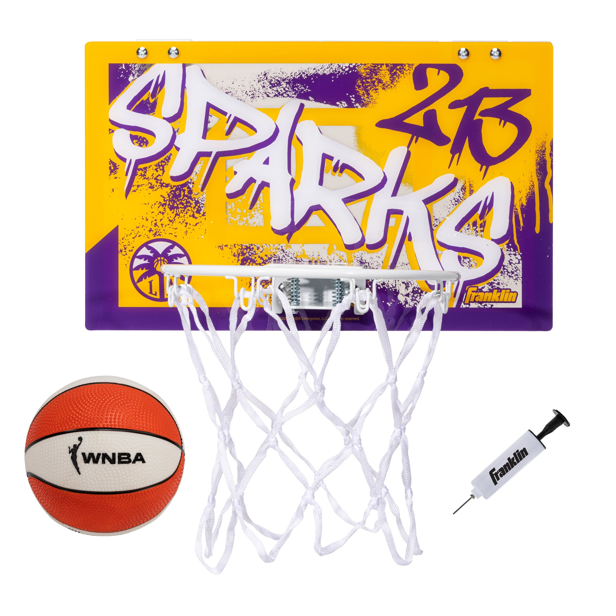 Franklin Sports Los Angeles Sparks Over-the-Door Basketball Hoop Set