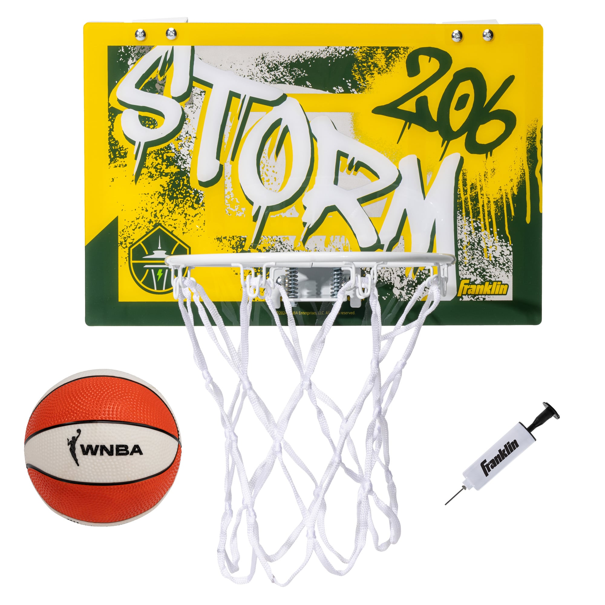 Franklin Sports Seattle Storm Over-the-Door Basketball Hoop Set