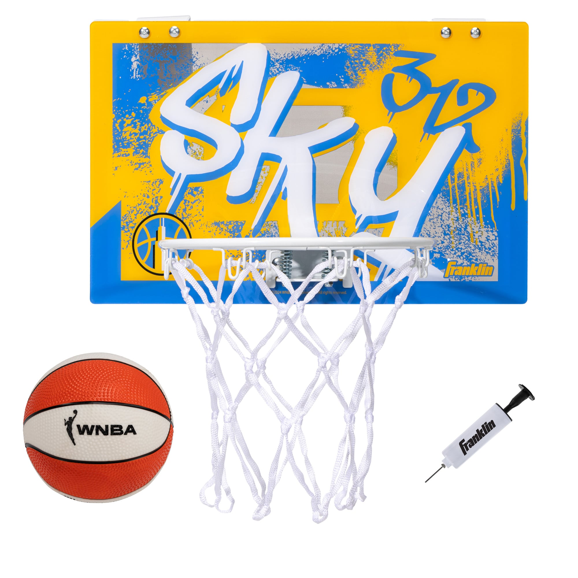 Franklin Sports Chicago Sky Over-the-Door Basketball Hoop Set
