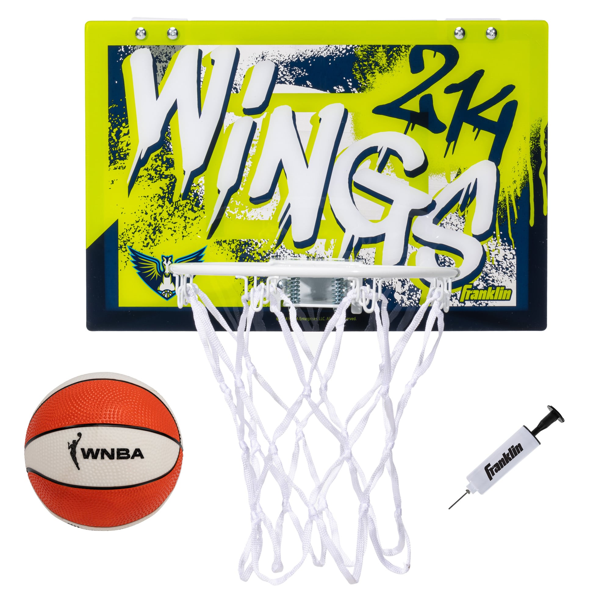 Franklin Sports Dallas Wings Over-the-Door Basketball Hoop Set