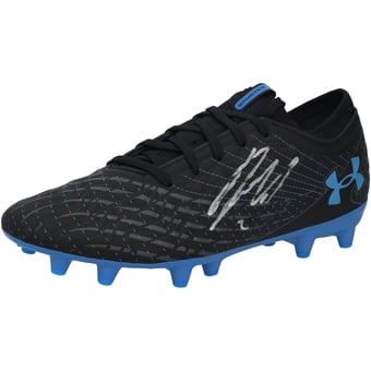 Achraf Hakimi Morocco National Team Autographed Black/Blue Under Armour Soccer Cleat
