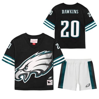 Toddler Mitchell & Ness Brian Dawkins Black Philadelphia Eagles Playmaker Short Set