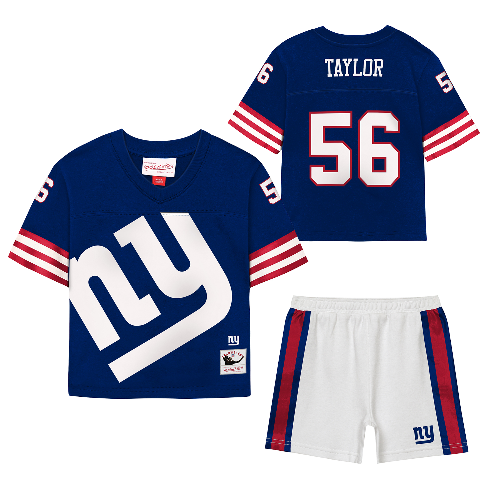 Mitchell & Ness Toddler Lawrence Taylor Navy New York Giants Playmaker Short Set - Navy