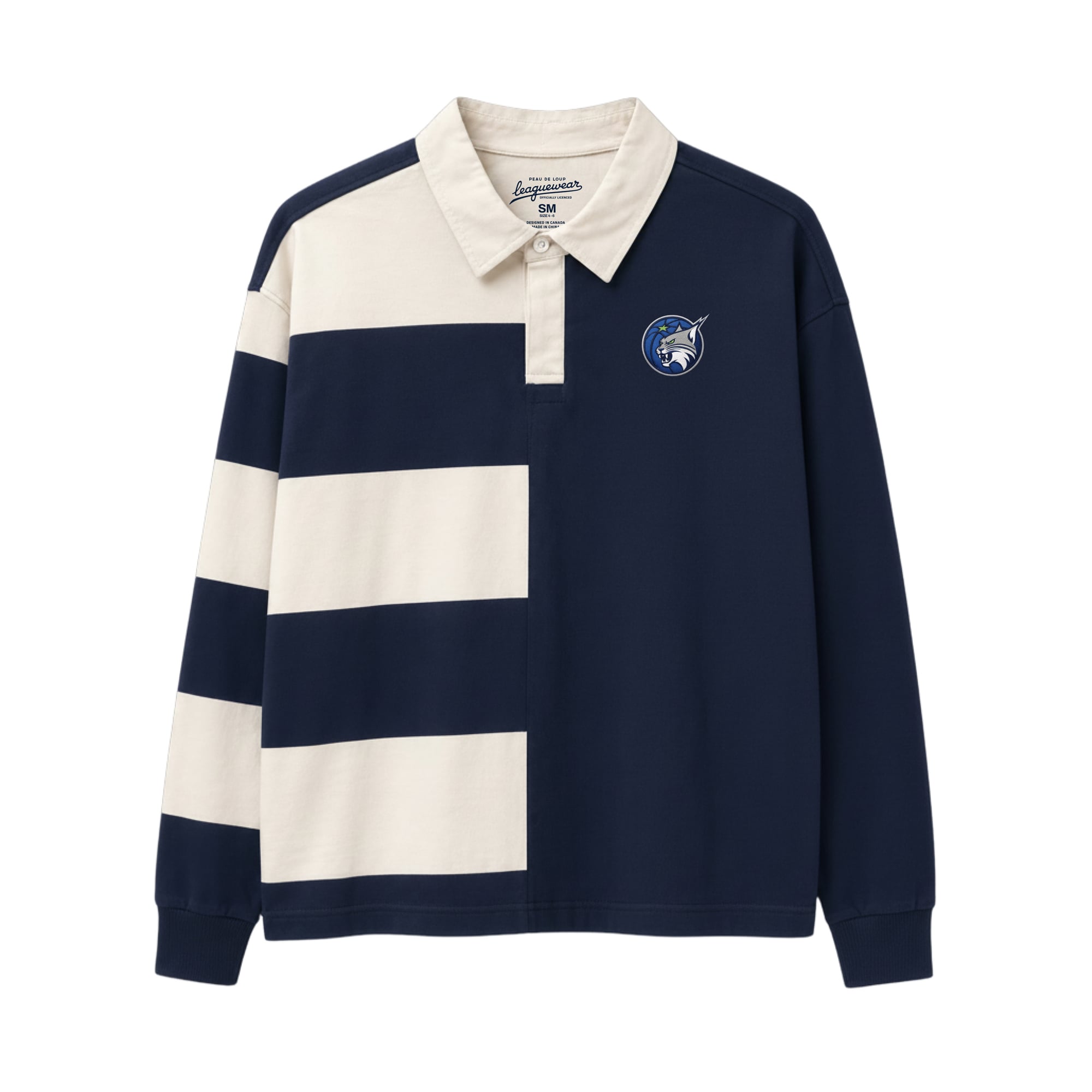 Unisex Peau De Loup  White/Navy Minnesota Lynx League Long Sleeve Polo