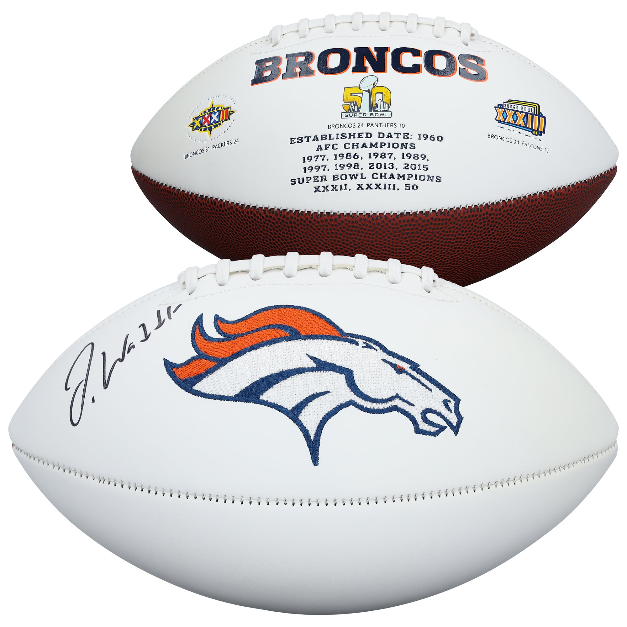 Jaylen Waddle Denver Broncos Autographed Jardin White Panel Football