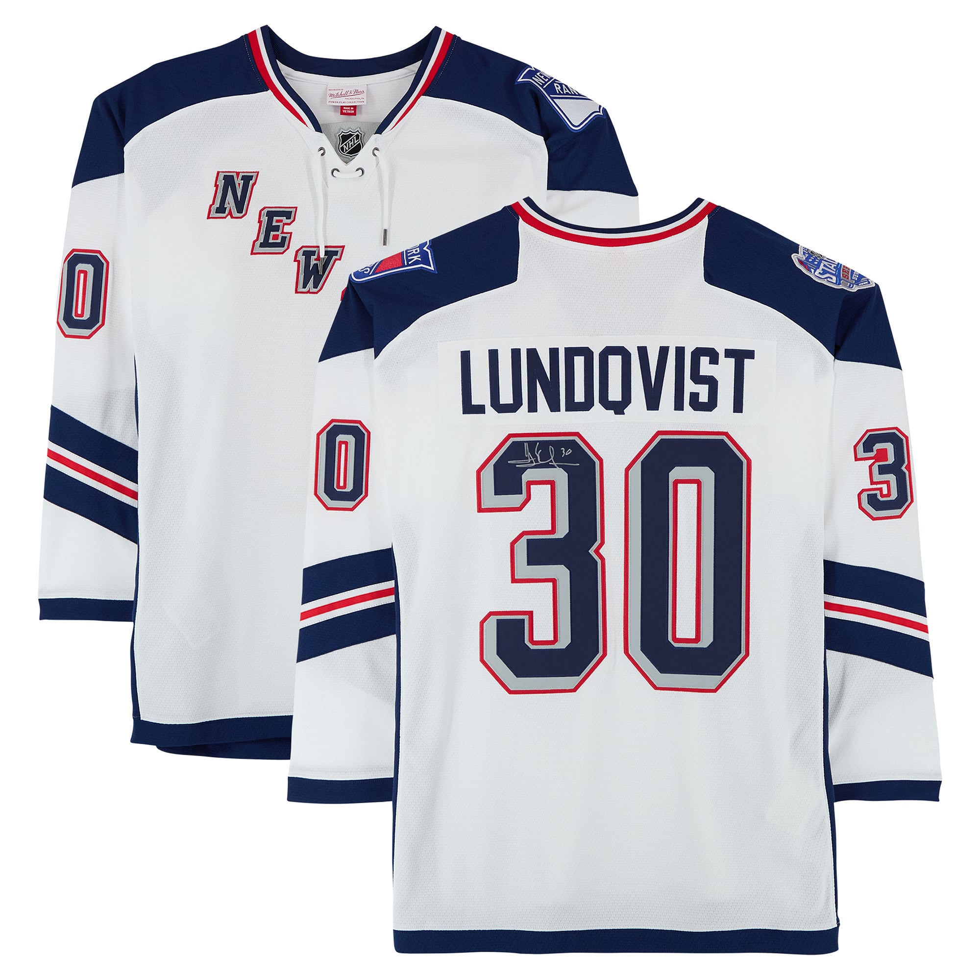 Henrik Lundqvist New York Rangers Autographed Mitchell & Ness 2014 Stadium Series Replica Jersey