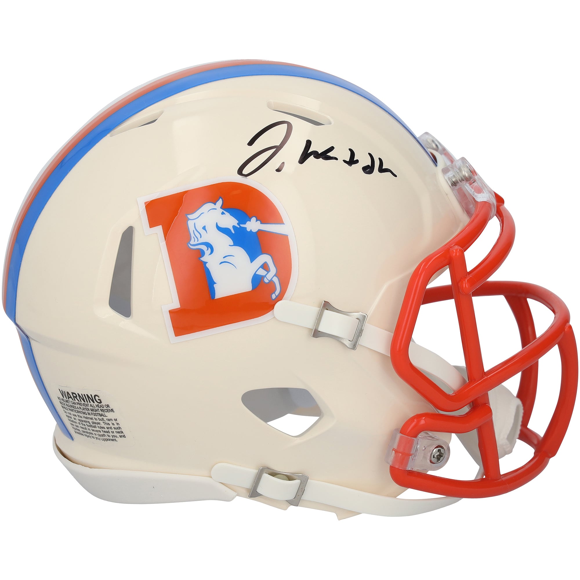 Casco mini Riddell Retro Speed ​​autografato da Jaylen Waddle dei Denver Broncos.