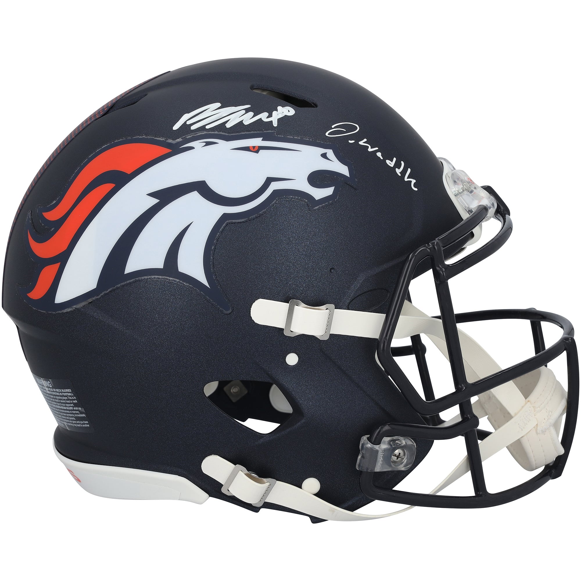 Casco autentico Riddell Speed ​​autografato da Jaylen Waddle e Bo Nix dei Denver Broncos.