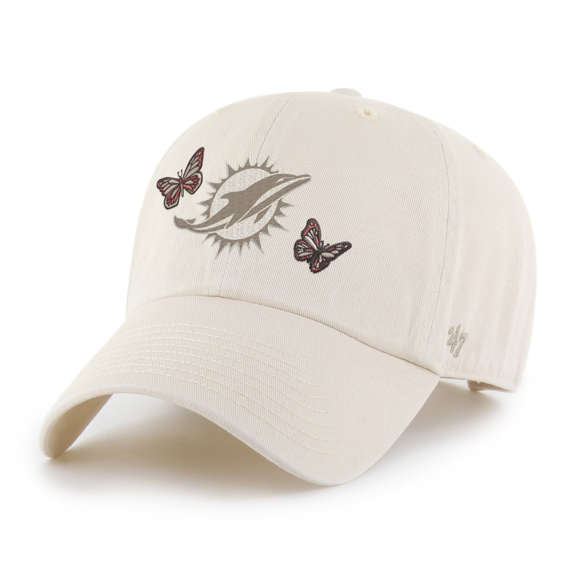 Women's '47 Natural Miami Dolphins Icon Clean Up Adjustable Hat
