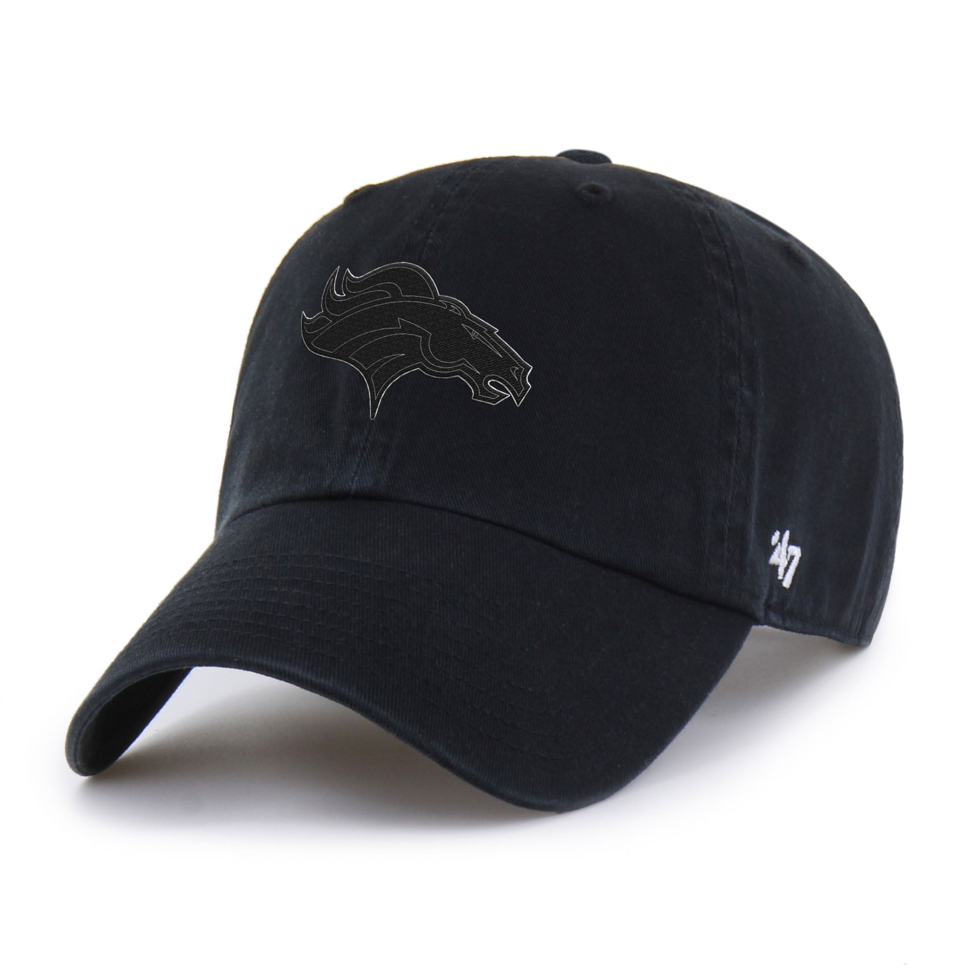 Men's '47 Black Denver Broncos Tonal Clean Up Adjustable Hat