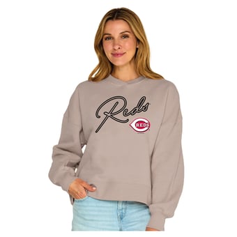 Women's Soft as a Grape  Tan Cincinnati Reds Snuggly Sweatshirt