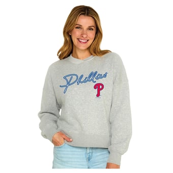 Women's Soft as a Grape  Heather Gray Philadelphia Phillies Snuggly Sweatshirt