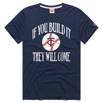 Men's Homage Navy Minnesota Twins 2026 Field of Dreams If You Build It Tri-Blend T-Shirt