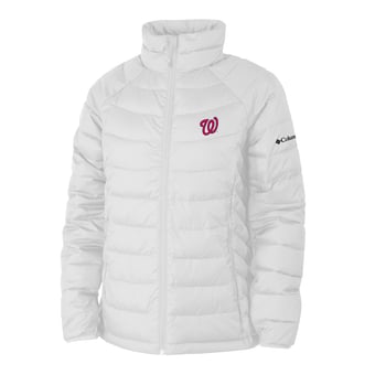 Women's Columbia White Washington Nationals Powder Lite II Full-Zip Jacket