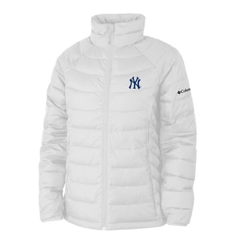 Women's Columbia White New York Yankees Powder Lite II Full-Zip Jacket
