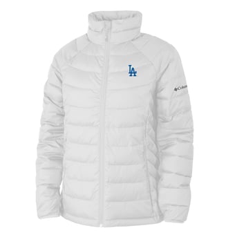 Women's Columbia White Los Angeles Dodgers Powder Lite II Full-Zip Jacket