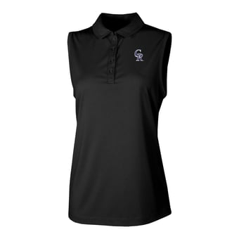 Women's Columbia Black Colorado Rockies  Ace Flair Sleeveless Tank Polo