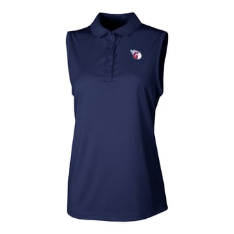 Women's Columbia Navy Cleveland Guardians  Ace Flair Sleeveless Tank Polo