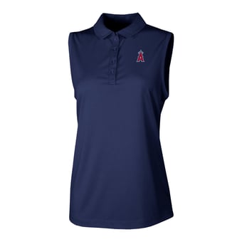 Women's Columbia Navy Los Angeles Angels  Ace Flair Sleeveless Tank Polo