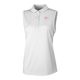 Women's Columbia White New York Yankees  Ace Flair Sleeveless Tank Polo