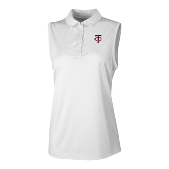 Women's Columbia White Minnesota Twins  Ace Flair Sleeveless Tank Polo