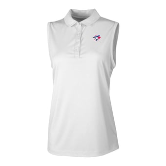 Women's Columbia White Toronto Blue Jays  Ace Flair Sleeveless Tank Polo
