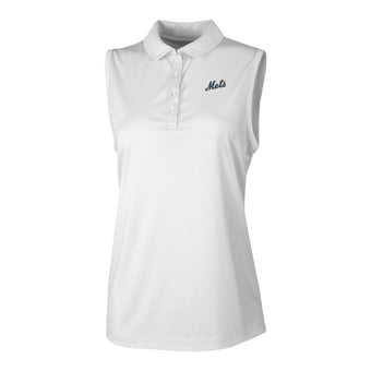 Women's Columbia White New York Mets  Ace Flair Sleeveless Tank Polo
