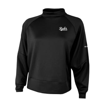 Women's Columbia Black Cincinnati Reds  Par Performance Mock Neck Sweatshirt